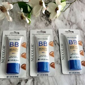 Nucolor Dark B.B Beauty Benefit Cream 1.0 OZ each 3 Pack